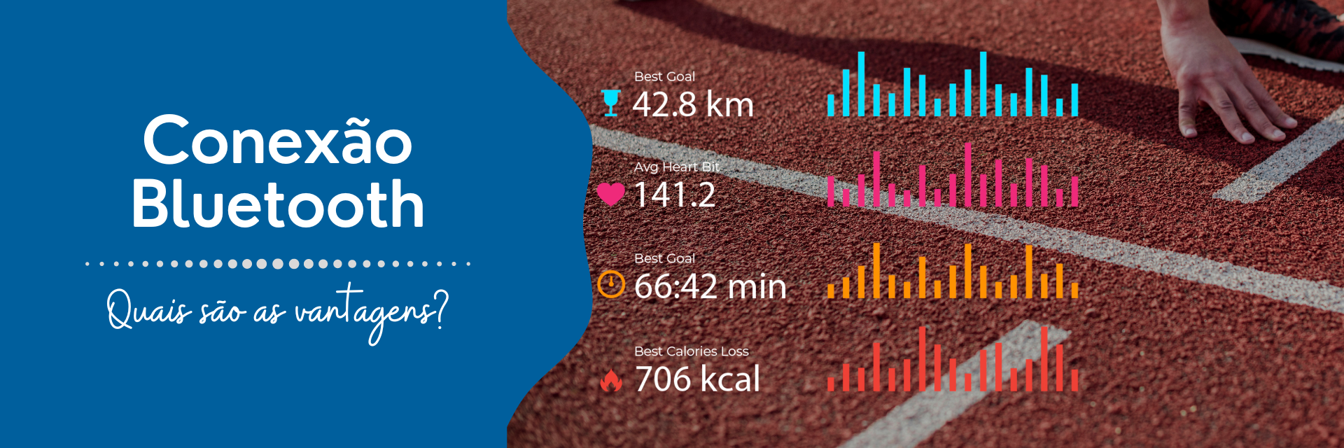 Imagem de corredor com métricas de um aplicativo de treino de corrida